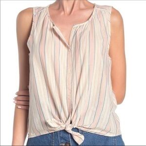 LUCKY BRAND stripe button down sleeveless top